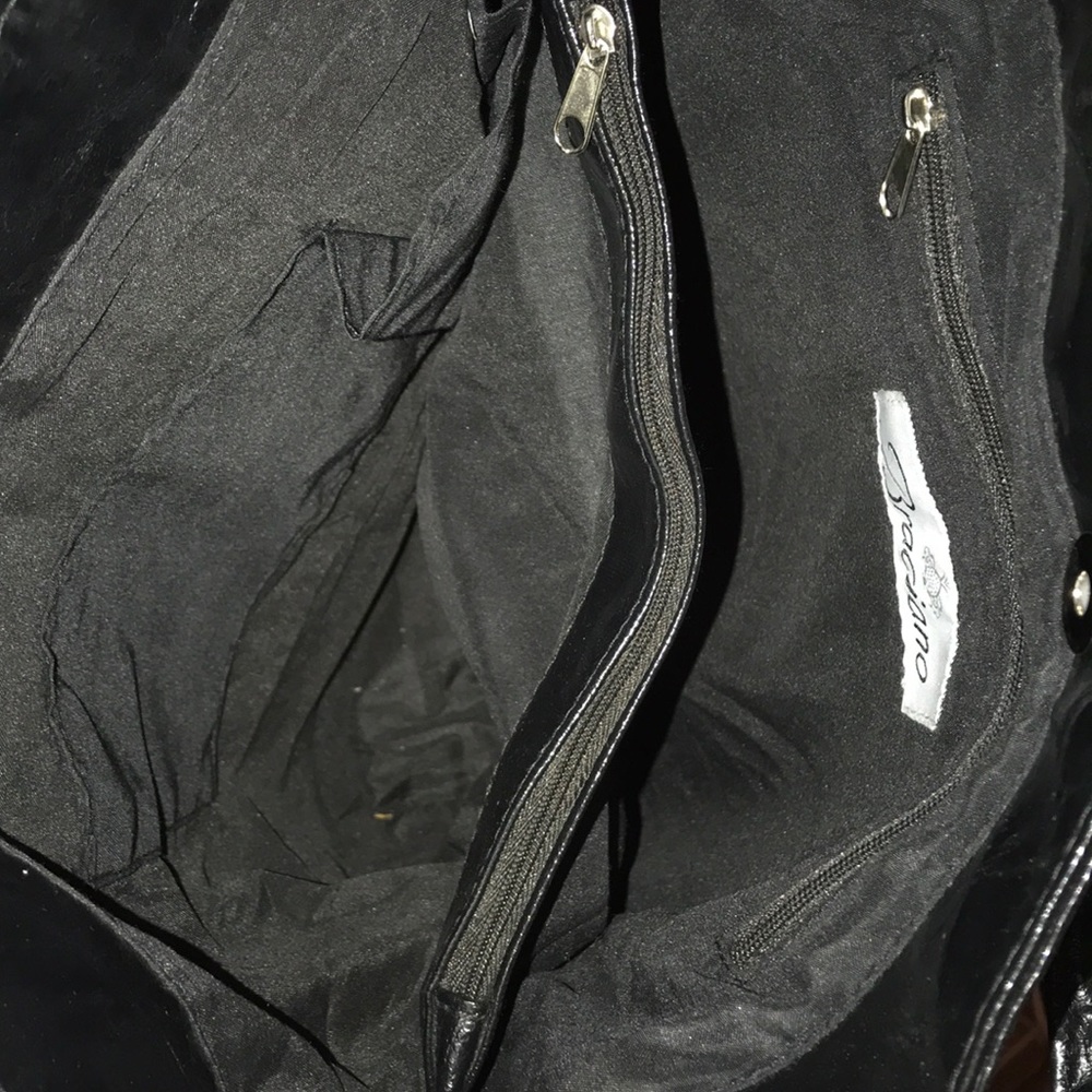 Braciano Black Faux Leather with silver hardware. - Picture 10 of 12